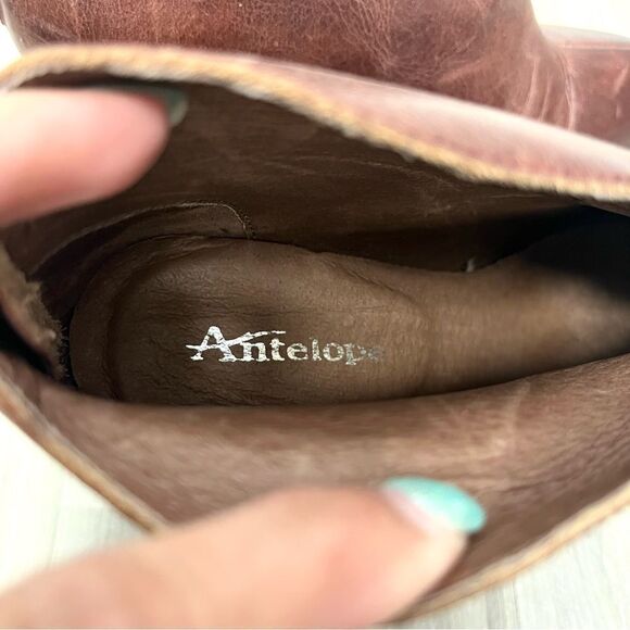 Antelope Boots Women’s EU 38 / US 7-7.5 Brown Leather Slit Heeled Ankle - Picture 3 of 7